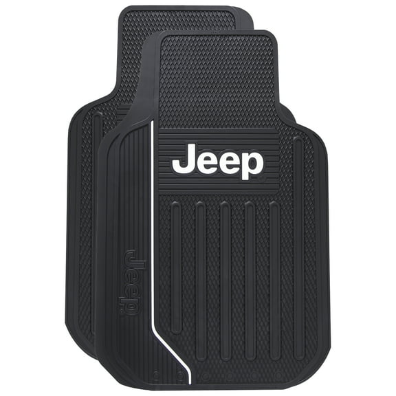 Plasticolor Jeep Elite Series Universal Automotive Floor Mat Set, Vinyl, Black, 2 Piece