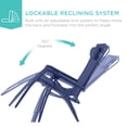 thumbnail image 6 of Best Choice Products 30" Extra Wide Folding Zero Gravity Patio Lounge Chair w/Canopy Shade - Navy, 6 of 9