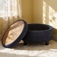 thumbnail image 5 of CQSXDA Versatile Upholstered 25 Inch Round Ottoman with Removable Top and Tray for Coffee Table Use in Living Rooms and Bedrooms, Black, 5 of 10