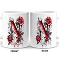 thumbnail image 6 of Initial Letter N Mug for Her, Personalized Floral Ceramic Cup 11oz 15oz for Daily Use, Custom Monogram Gift for Wife, Sister, Friend, Coworker, Mom from Daughter or Son, 6 of 6