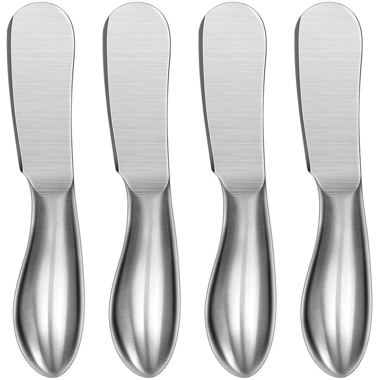 Hammered Stainless Steel Butter Spreader Knife Set 4 Pack - MINGYU 3-in-1 Multi-function Butter Knives Kitchen Gadgets & Curler & Butter Grater with