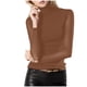thumbnail image 1 of Top de manga larga de malla transparente con cuello alto falso para mujer - Elástico, blusa para combinar, informal/elegante, 1 of 6