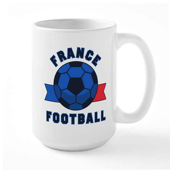 CafePress - France Football Mugs - 15 oz Ceramic Large White Novelty Mug