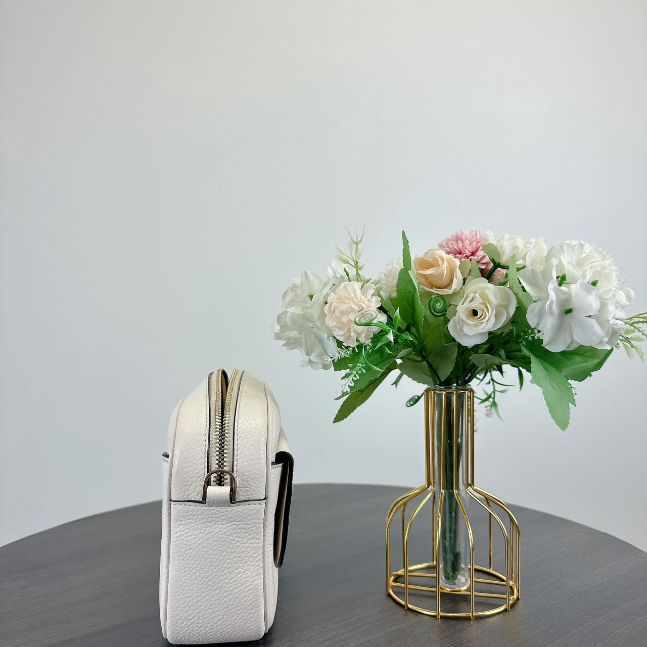 Kate Spade K6057 Rosie Pebbled Leather Flap Camera Bag IN Parchment Multi
