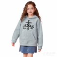 thumbnail image 2 of Kids Hoodies for Boys Jesus Letter Print Christian Sweatshirt Casual Long Sleeve Sweatshirts Winter Clothes Girls Hoodies Size 8-9 Years, 2 of 4