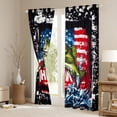 thumbnail image 3 of Manfei Rustic Pike Fish Black Out Curtains, Lake House Fishing Curtains Pack of 2 (42x63 Each), Grunge American Flag Bedroom Curtains, Luxurious Home Decor, 3 of 6