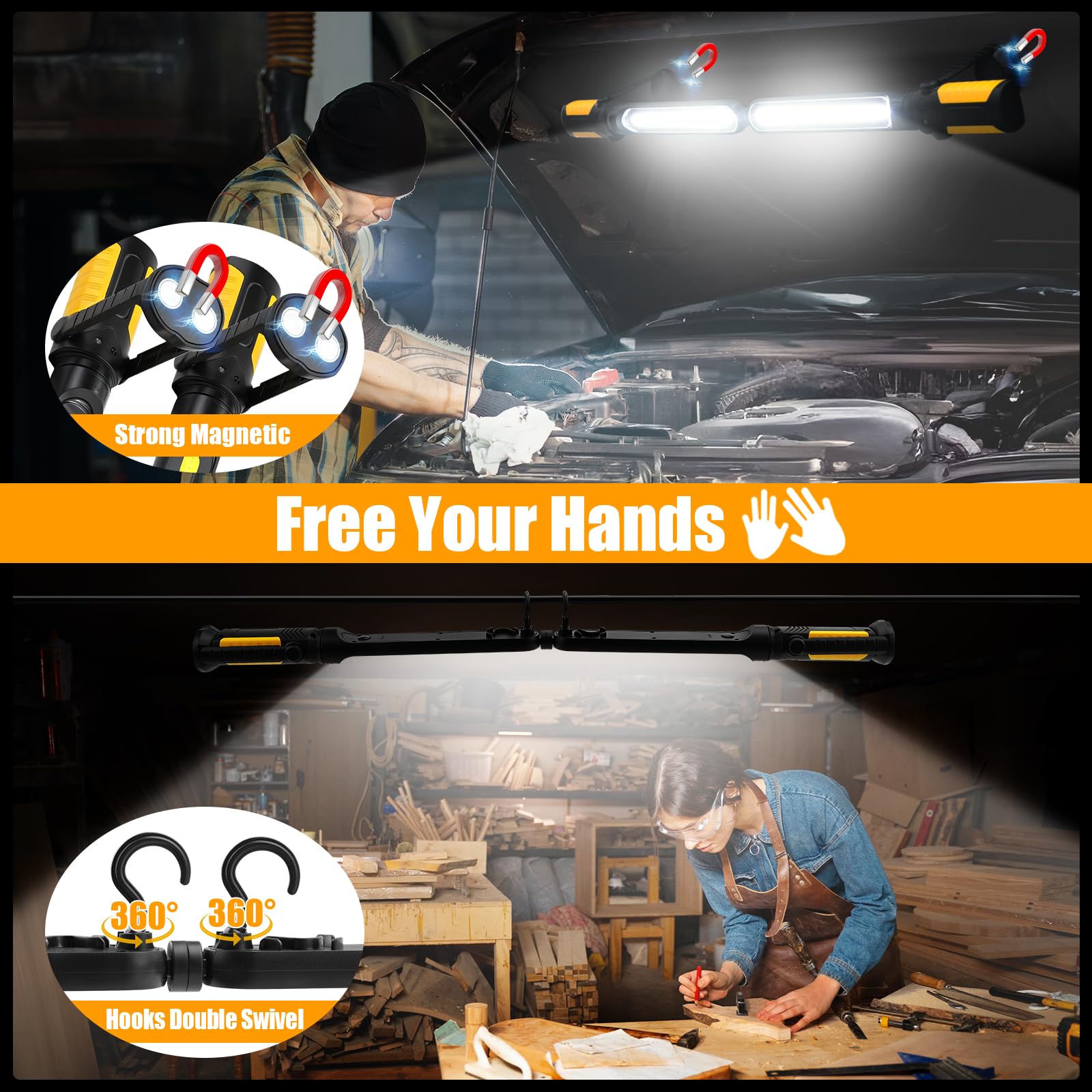 Sideking Rechargeable Magnetic Work Light 2-Pack photo 6