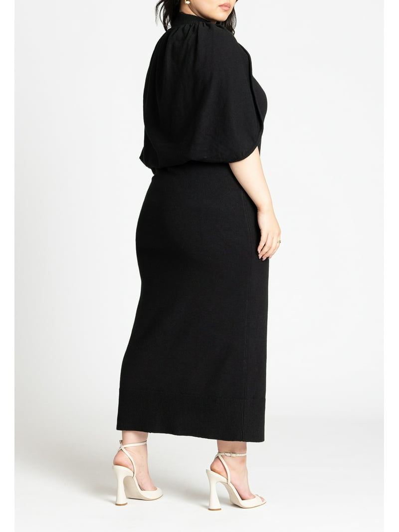 oversized long knit dress Julane Peyton Balloon Sleeve Boat Neck Sweater Dress main image 1