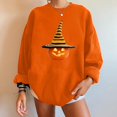 thumbnail image 2 of Sweat-shirts à Imprimé Citrouille Halloween pour Femmes Pull à Manches Longues Pull Col Rond, 2 of 6