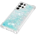 thumbnail image 6 of Slim Fit Phone Case for Samsung Galaxy S22 Ultra, Glitter Liquid Quicksand Effect Silicone Soft TPU Case with Camera Lens and Screen Protection for Galaxy S22 Ultra,LSWT Silvery Blue, 6 of 14