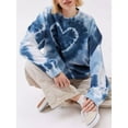thumbnail image 4 of Women's Casual Tie Dye Sweatshirt Long Sleeve Crewneck Heart Print Tops Valentine 's Day Shirt, 4 of 7