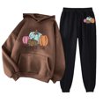 thumbnail image 1 of Puntoco Sudadera con capucha para mujer, sudadera con bolsillo de manga larga, pantalones de moda para mujer, conjunto de sudadera con estampado navideño, liquidación Puntoco Puntoco-2985, 1 of 2