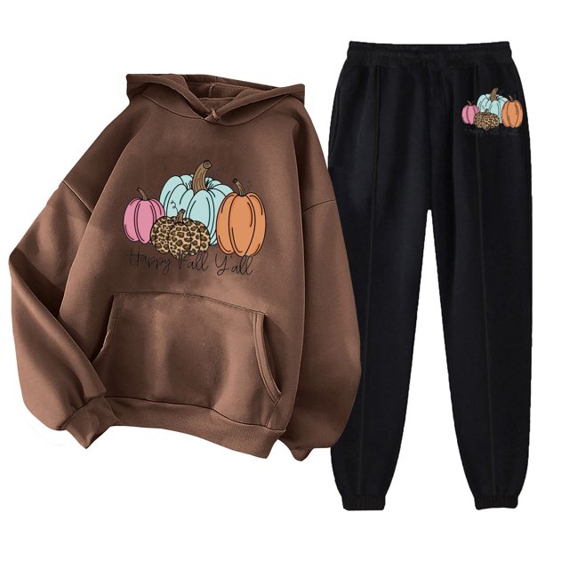 Puntoco Sudadera con capucha para mujer, sudadera con bolsillo de manga larga, pantalones de moda para mujer, conjunto de sudadera con estampado navideño, liquidación Puntoco Puntoco-2985