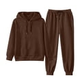 thumbnail image 3 of Dresfit Womens 2 Piece Outfits 2026 Hooded Long Sleeve Sweatshirt & Drawstring Joggers Outfits Fall Adjustable Sweatsuits Baggy Oversized Matching Sweat Sets 3XL, 3 of 3