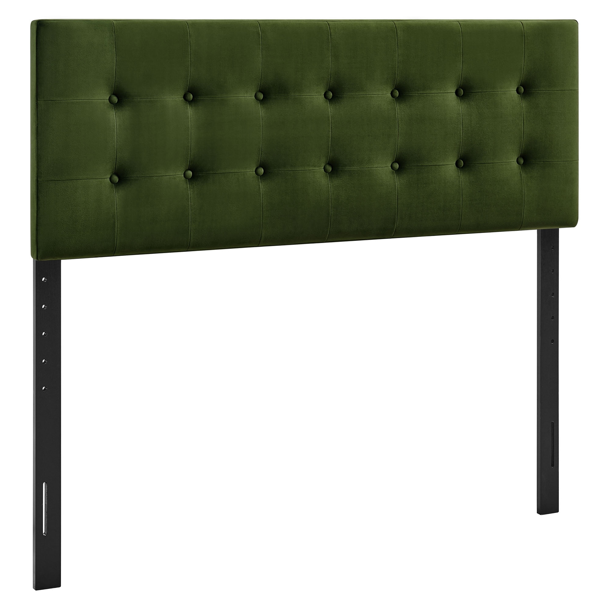Emily Stain-Resistant Performance Velvet Queen Size Headboard in Moss Green