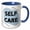 Blue/White, variant on 3drose, Wellness Reminder for Self Care Month, 11oz Two-tone Yellow Mug
