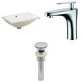 thumbnail image 1 of 18.25-in. W CUPC Rectangle Bathroom Undermount Sink Set In White - Chrome Hardware - Overflow Drain Incl. AI-13055, 1 of 9