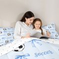 thumbnail image 4 of spefrowx Cute Soccer Print Full Size Bedding Sets for Girls, Blue Bow Word Full Size Bed in a Bag, Reversible, 7pcs, 4 of 6