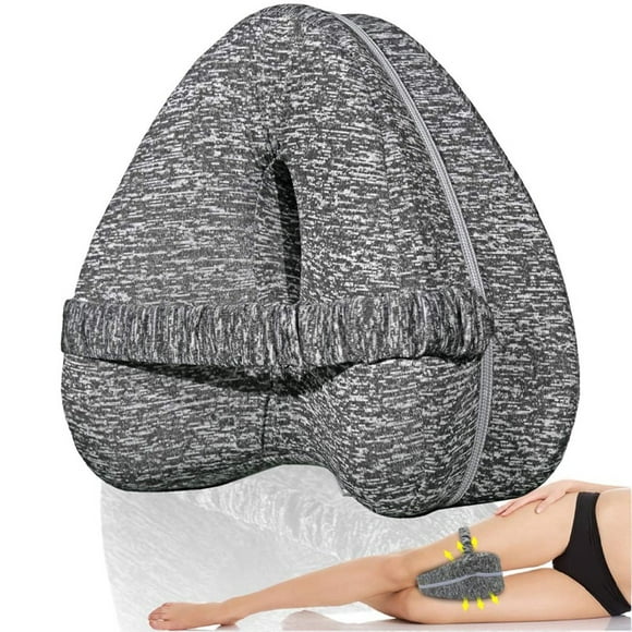 Memory Foam Knee Pillow for Side Sleepers - Between The Knees/Side Sleeping Pillow for Sciatica, Lower Back Pain Relief, and Knee Pain - Leg Strap Keeps Pillow Between Legs When Sleepin