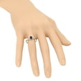 thumbnail image 3 of Dazzlingrock Collection 10K 6X4 MM Blue Sapphire & White Diamond Bridal Swirl Engagement Promise Ring, Yellow Gold, Size 9.5, 3 of 4