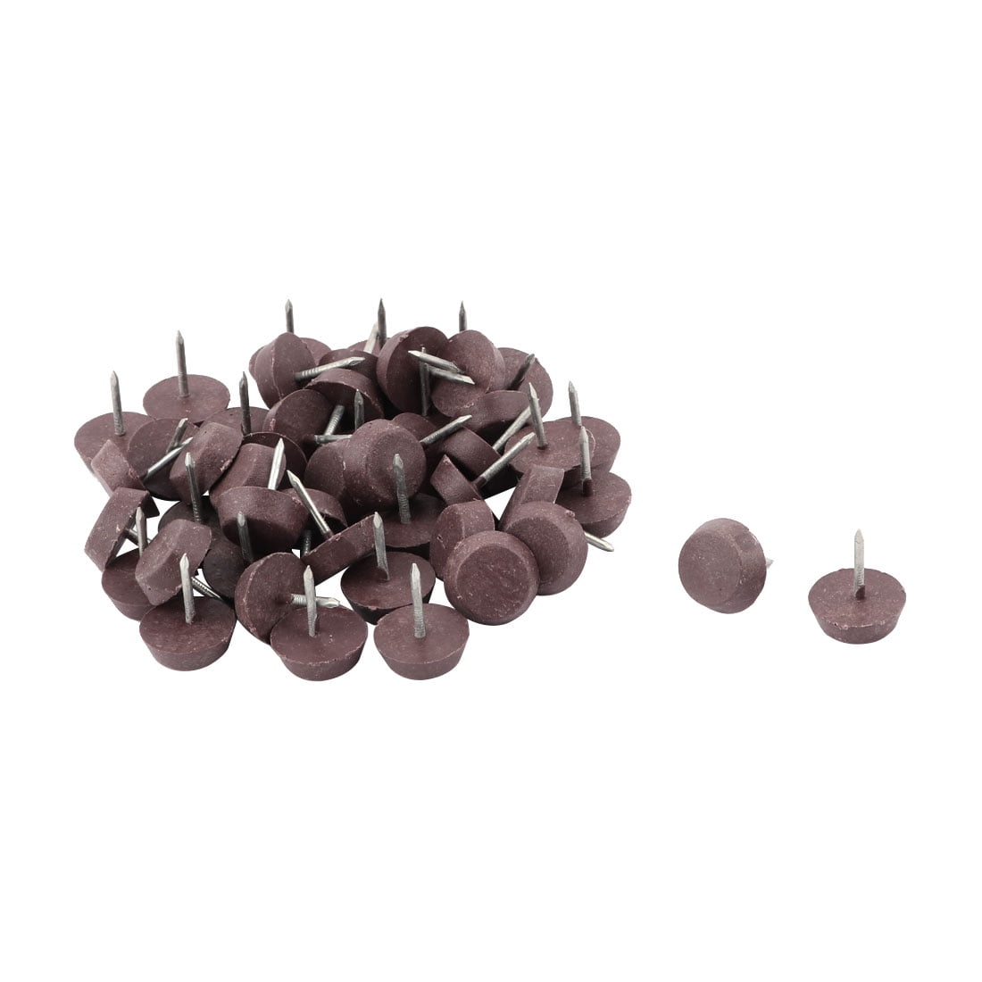 Furniture Metal Tip Round Base Protector Chair Table Foot Nails 15mm Dia 50pcs