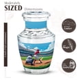 thumbnail image 2 of JAGASY Baseball Mini Urn for Father, Blue Small Urns for Human Ashes Keepsake, Blue Sky Clouds Baseball Stadium & Grassy Field Decorative Urns for Mother, Tiny Cremation Urn for Parents, (3 Inch), 2 of 7