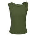 thumbnail image 1 of Duoif Camisole pour Femmes Style Mode de Rue Col en Biais Sans Manches Coupe Ajustée et Gilet Décontracté Hauts de Printemps Aubaines E m, 1 of 9
