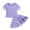 Purple, variant on Hiijoy Toddler Girls Sports Outfits Short Sleeve T Shirt Pleated Skirt Set, Sizes 3-4T