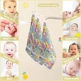 thumbnail image 3 of 5 Pack Cartoon Musical Instruments Baby Muslin Washcloths, Multicolor Guitar Piano Soft Absorbent Face Towel Burp Cloths Cotton Bath Wipes Infant Wash Cloth for Newborn Boys Girls, 3 of 7