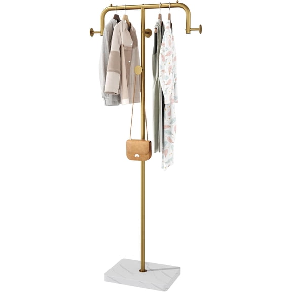 Coat Rack, Freestanding Metal Coat Racks, Coat Tree Stand with 4 Hooks for Closet, Bedroom, Entryway, Living Room,