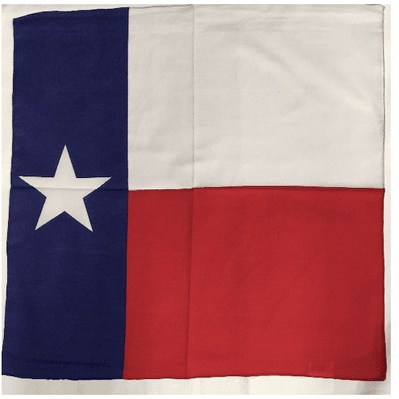12 Texas Flag Bandana Patriotic Head Wrap 100% Cotton 22"X22"