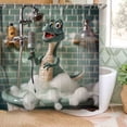 thumbnail image 4 of Aufmer Household Bathroom Essential Dinosaur Pattern Shower Curtain Waterproof Isolation Partition Stylish Decorative Barrier For Bathroom Bathtub Private Space Protection(with 12×Hook), 4 of 4