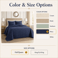 thumbnail image 3 of Noaman Full/Queen Reversible Bedspread Set Navy 3 Piece Lightweight Polyester Quilt Set with 2 Shams Oversized Medallion Quilting Design, 3 of 9