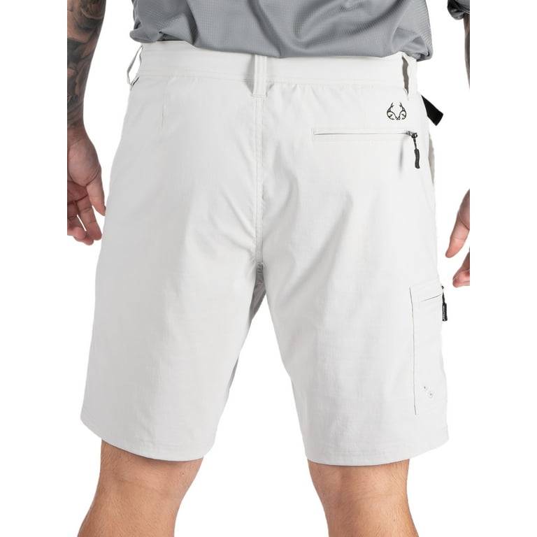 Realtree Men's Hybrid Fishing Shorts, Athletic Performance Short Pants in  Light Grey, Sizes S-3XL