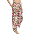 thumbnail image 3 of Cauagu Rose Flowers Pajama Pants for Women Loose Fit Wide Leg Trouser Pants Casual Elastic Waist Drawstring Lounge Pants, 3 of 6