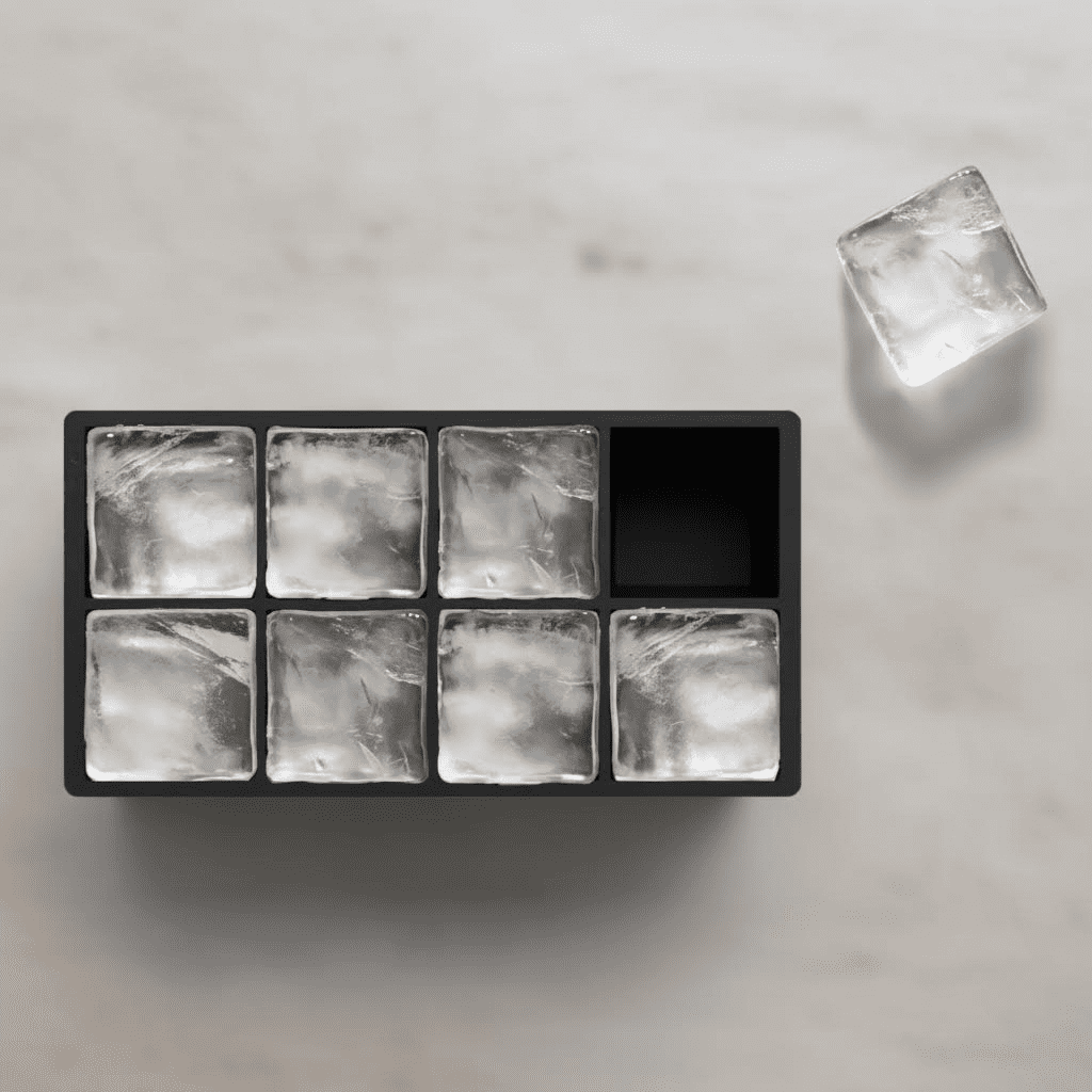2-Pack Large Square Silicone Ice Cube Trays for Whiskey, Cocktails, Coffee – Slow-Melting, Reusable, and BPA-Free