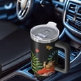 thumbnail image 4 of 40oz Stainless Steel Tumbler Mushrooms Vacuum Insulated Handle Flip Straw Lid Leak Proof Travel Must Have Cup Gift for Him Her, 4 of 5