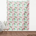 thumbnail image 4 of Ambesonne Floral Fabric by the Yard Upholstery, Roses Vintage Fashion Plot, 3 Yards, Soft Pink and Reseda Green, 4 of 5