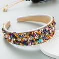 thumbnail image 1 of Fashionable Wide Band Turquoise Rhinestone Hair Headband For Elegant Boho Daily Wear, 1 of 4