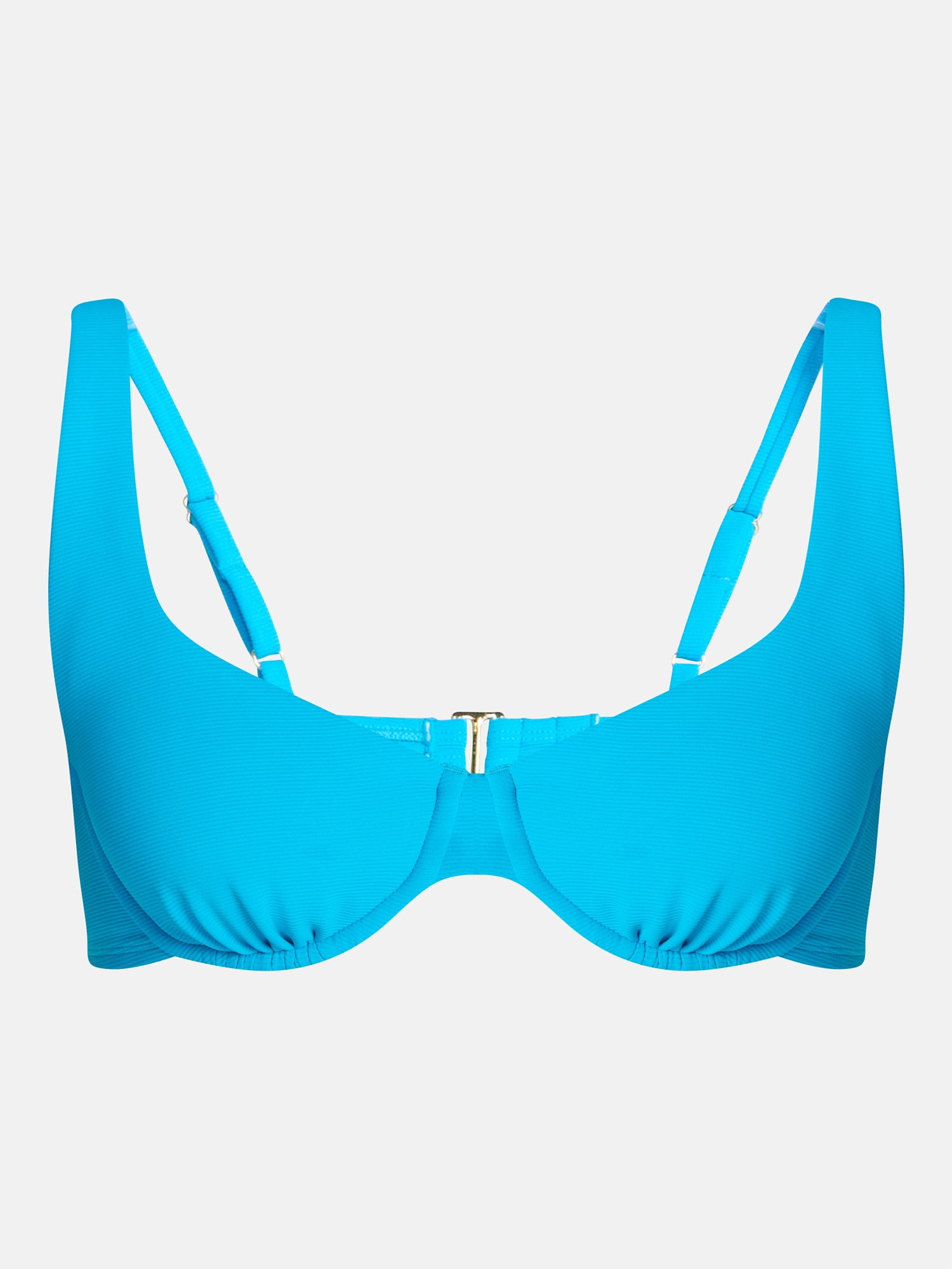 Time and Tru Women's Ribbed Underwire Bikini Top, Sizes XS-3X