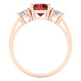 thumbnail image 4 of Clara Pucci 14K Rose Gold 1.5ct Garnet Three-Stone Ring for Women, 4 of 8