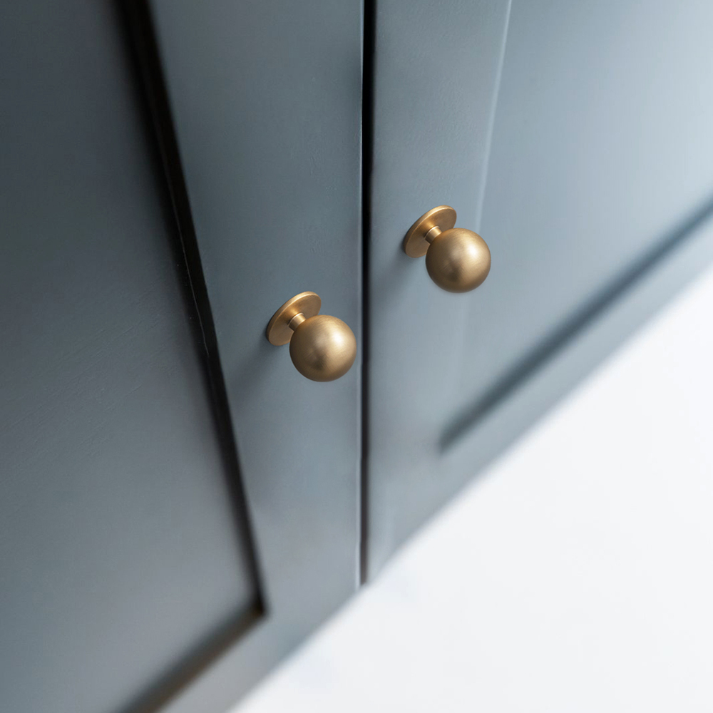 Goo-Ki Set of 12 Sleek Champagne Bronze Cabinet Knobs with Cylindrical Stem, Modern Kitchen Drawer Handles Minimalist Dresser Hardware