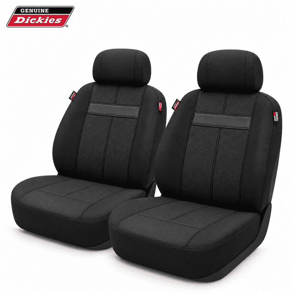Genuine Dickies 2-Piece Low Back Clifton Heavy-Duty Pro-Grade Truck Seat Covers, Black