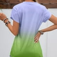 thumbnail image 5 of Kovlvoll Hauts pour Femmes Col Rond Manches Courtes Chemises Décontractées à Blocs de Couleur Été Tunique Ample Basique, 5 of 5