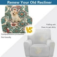 thumbnail image 4 of FKELYI Green Bohemian Flower Print Recliner Slipcover Stretchy Reclining Chair Cover with Pocket Sofa Couch Covers 4 Pack Furniture Protective Elastic Covers, 4 of 7