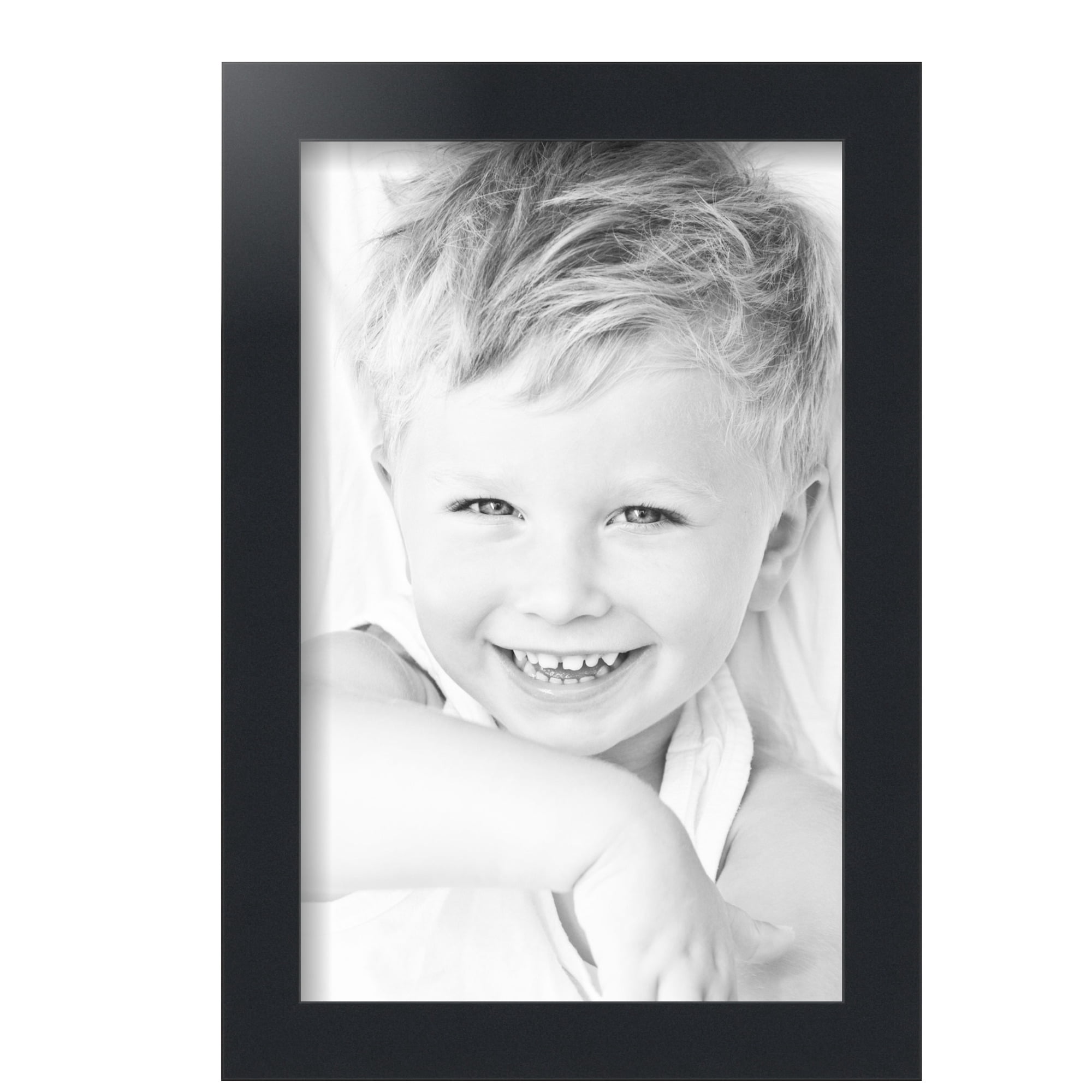 ArtToFrames 8" x 14" Black Satin Picture Frame, 8.5x14 inch Black MDF Poster Frame (WOM-5180), 1 Pack