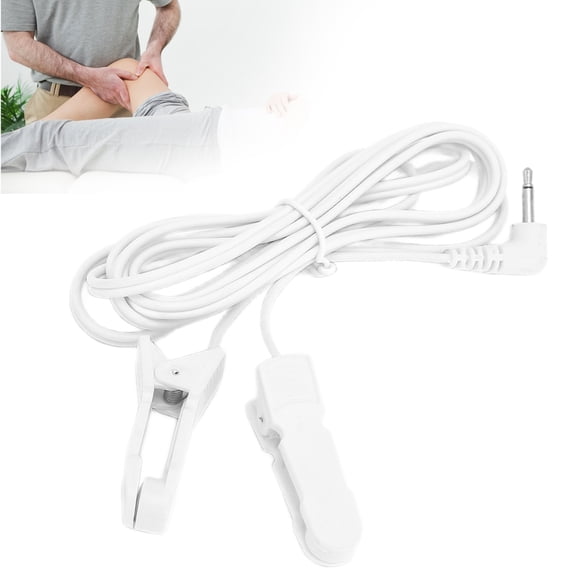 Greensen Massage Machine Electrode Wire,2.5mm Portable Ear Clip Electrode Wire Connecting Cable Accessory For Digital TENS Massage Machine,Physiotherapy Machine Electrode Wire