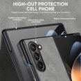 thumbnail image 6 of SaniMore Case for Samsung Galaxy Z Fold 4 (2021), Luxury PU Leather Lens Protection Metal Hidden Bracket Slim Lightweight Shockproof Anti-fall Bumper Drop Resistant Shell for Z Fold 4 - Gray, 6 of 9