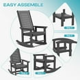 thumbnail image 6 of FODINGHILL Outdoor Rocking Chair, HDPE All Weather Adirondack Oversized Rockers, Porch Rocking Chairs for Patio Outside Backyard Balcony Garden, Gray, 6 of 9