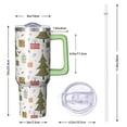 thumbnail image 2 of 40oz Christmas Ornaments Tumbler with Lid and Straw, Stainless Steel Cup with Handle Plaid Travel Coffee Mug, Holiday Presents, 2 of 4